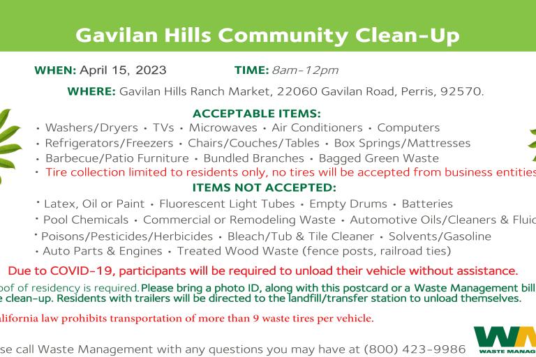 Gavilan Hills Clean up Page 1