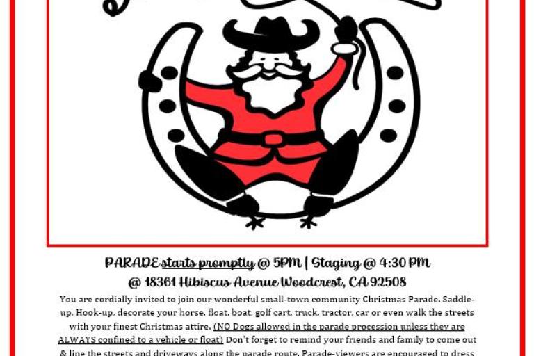 7th Annual Whitegates Ranch Woodcrest Christmas Parade