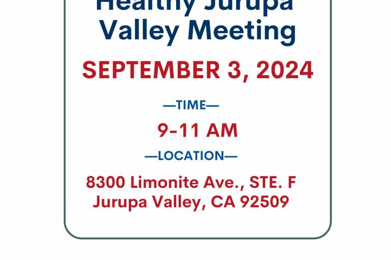  Mark your calendars for the Healthy Jurupa Valley September meeting, presented by Healthy Jurupa Valley and Reach Out, taking place on September 3rd. This event will be an opportunity for community members to unite and explore impactful ways to drive positive change. Don’t miss the chance to be part of this collaborative effort—your presence and ideas are valued.