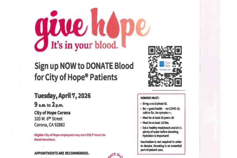 City of Hope Corona Blood Drive