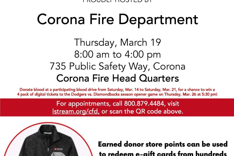 Corona Fire Blood Drive