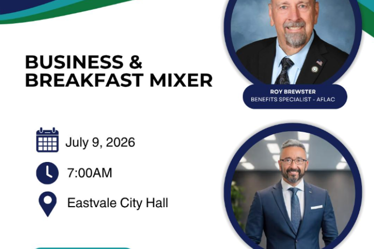 business and breakfast mixer