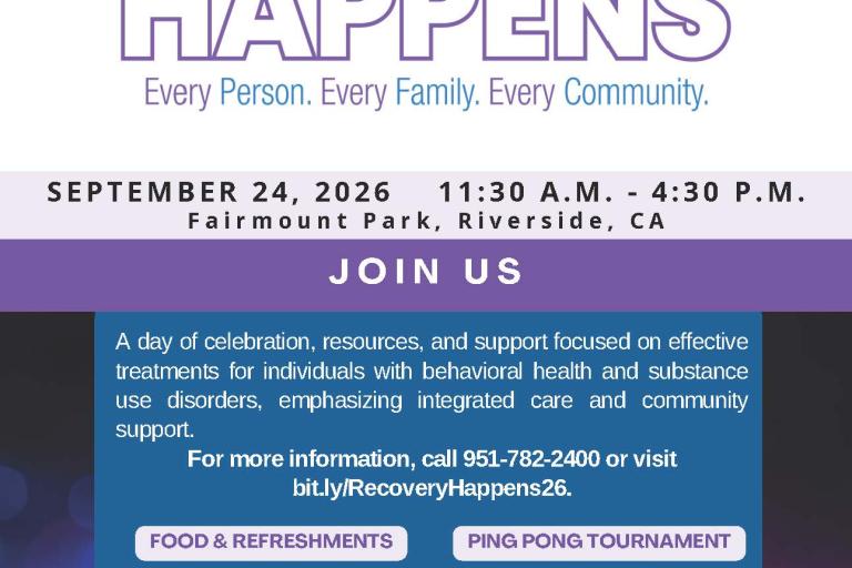 26 Recovery Happens Event Flyer