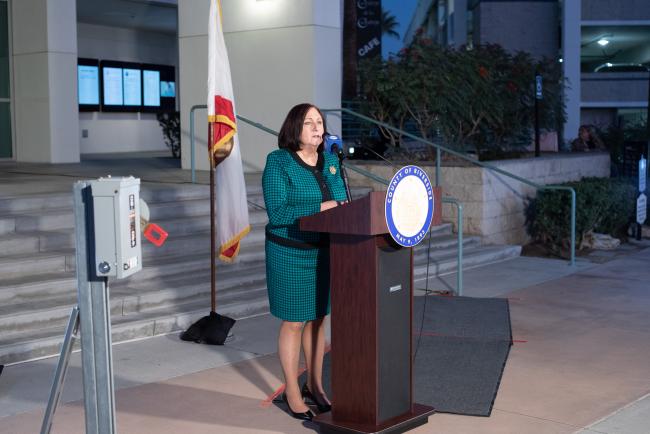 Supervisor Spiegel Organizes Lighting the Building Green for Veterans