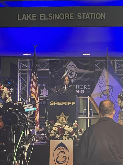 Supervisor Spiegel speaking at Candlelight vigil