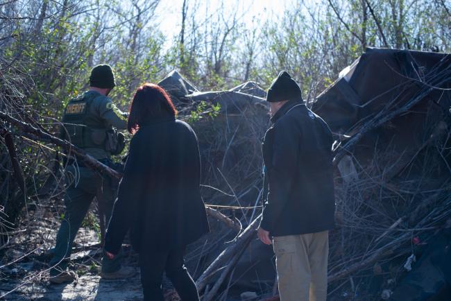 Supervisor Spiegel participating in the PIT count