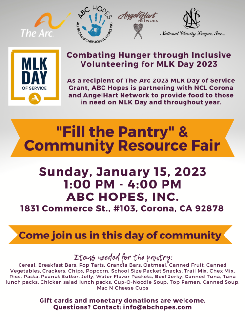 ABC Hopes Fill the Pantry Flyer