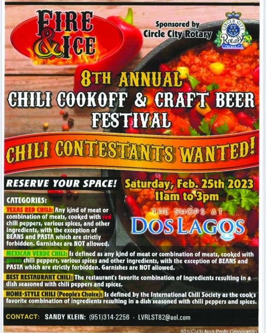 8th Annual Chili Cookoff Flyer