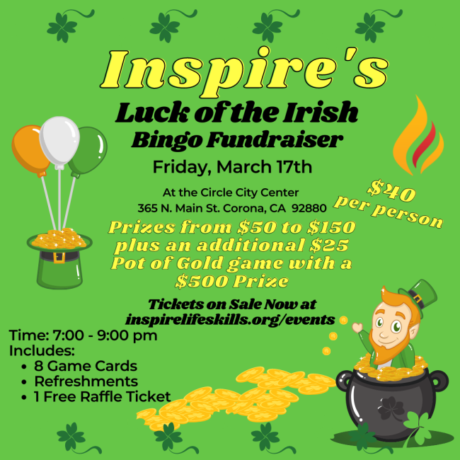Inspire's Luck of the Irish Bingo Fundraiser