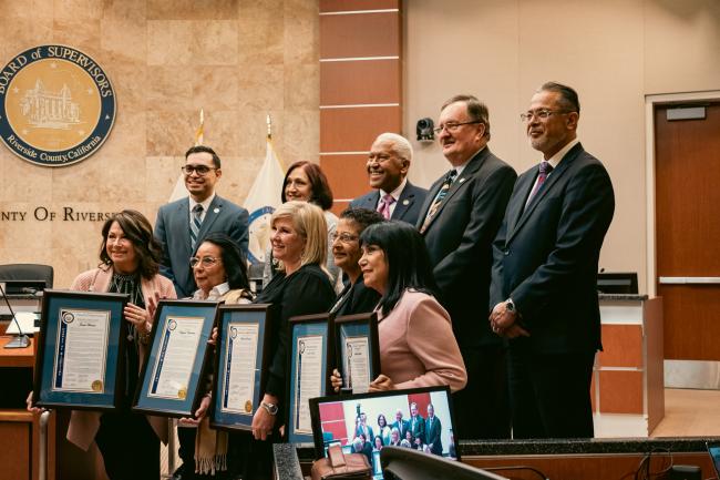 The Board of Supervisors with Award Recipients