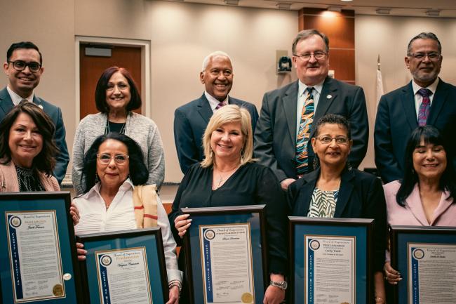 The Board of Supervisors with Award Recipients