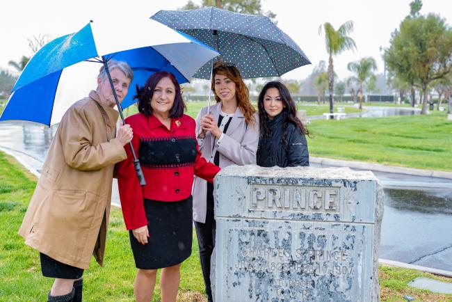 Supervisor Spiegel, Jeanie Corral and staff at the Elsinore Valley Cemetery District