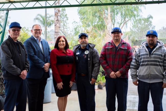 Supervisor Spiegel, Phil Paule and the staff of Elsinore Valley Cemetery District