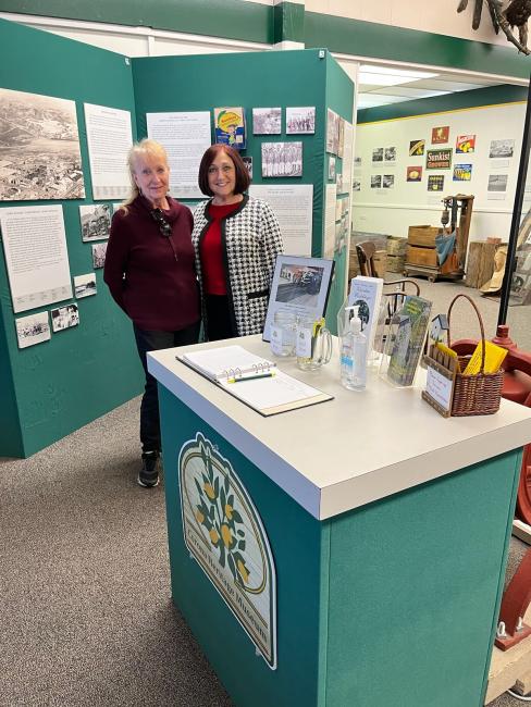 Supervisor Spiegel with Corona Heritage Park and Museum with CEO/President Marla Benson