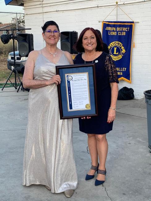 Supervisor Spiegel at Jurupa District Lions Club