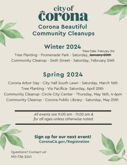 Corona Beautiful Community Cleanups