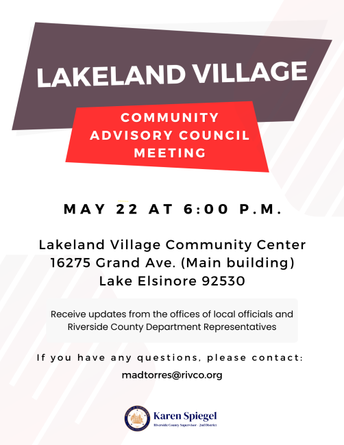 Lakeland Village Community advisory Council Meeting May 22