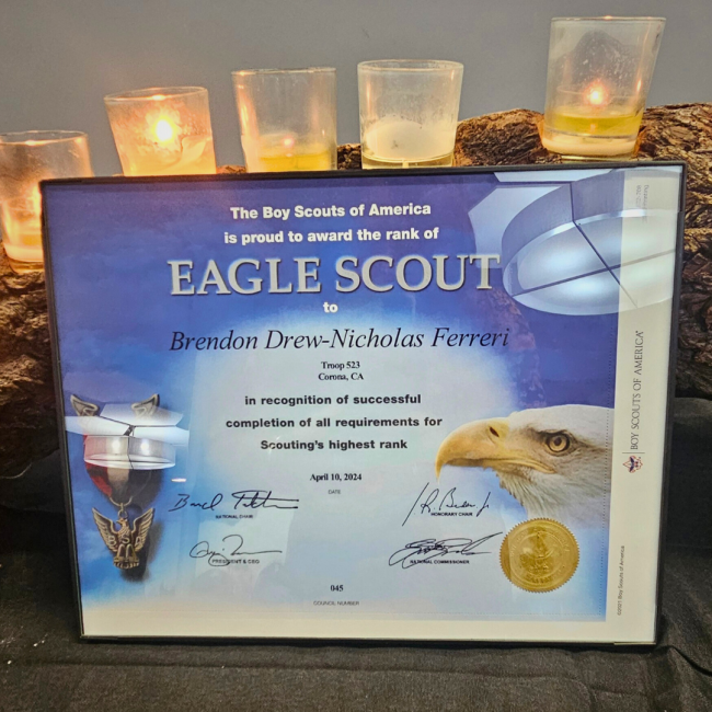  Eagle Scout at Troop 523's Court of Honor