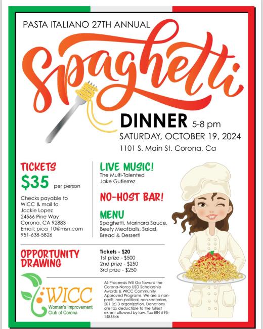 27th Annual Pasta Italiano Spaghetti Dinner