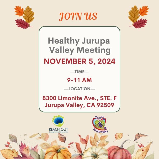 Healthy Jurupa Valley Monthly Meeting November