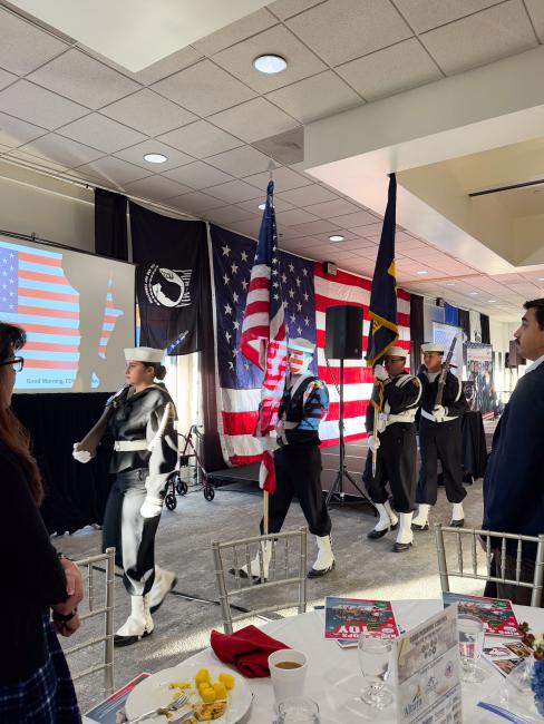 Supervisor Spiegel Honors Veterans at Good Morning Corona Salute to Military