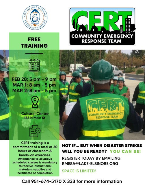 Lake Elsinore CERT Training
