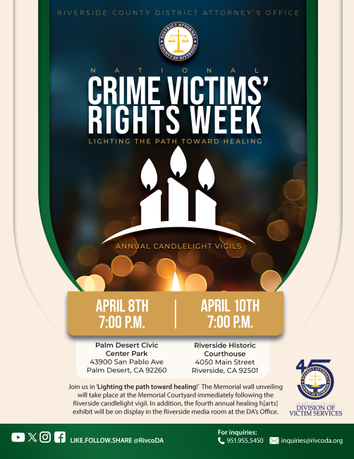 National Crime Victims' Rights Week Candlelight Vigil