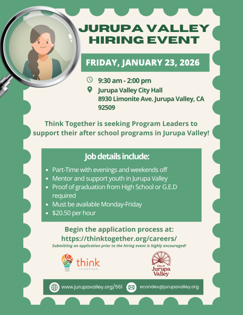 Jurupa Valley Think Together Hiring Event