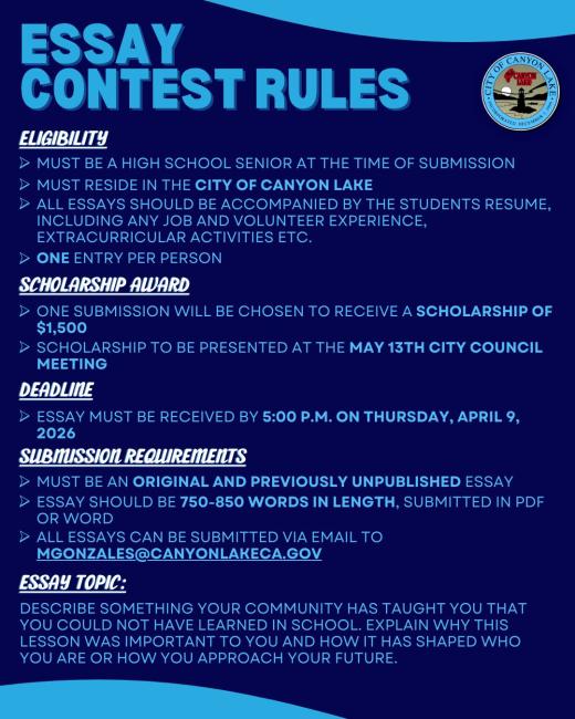 Canyon Lake Essay Contest