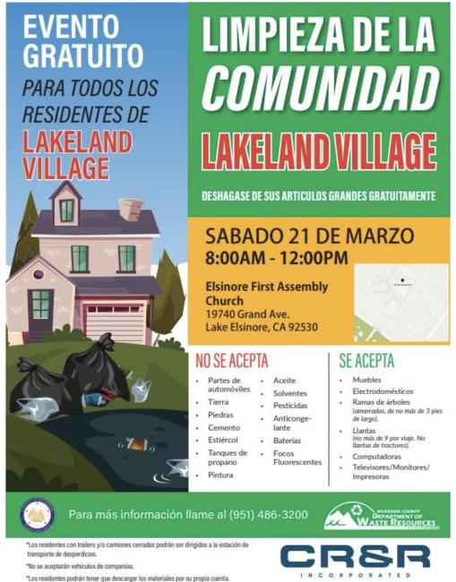 Lakeland Village Community Clean Up Spanish 