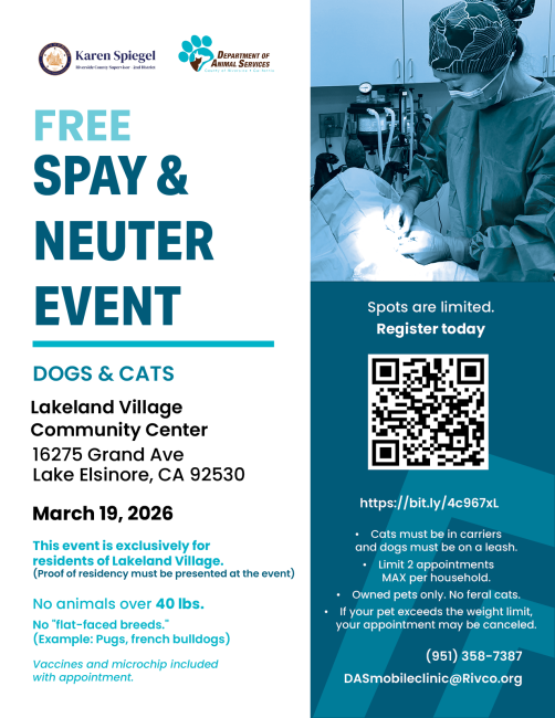 Lakeland Village Spay Neuter Flyer