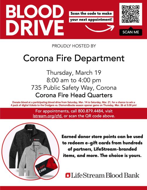Corona Fire Blood Drive