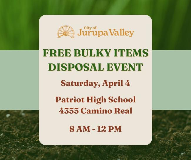 Jurupa Valley Free Bulky Item Disposal