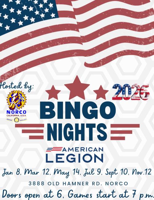 Bingo Night at American Legion in Norco