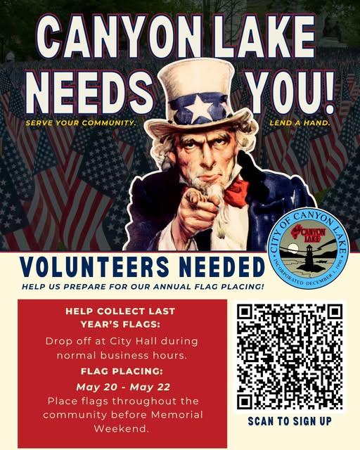 Canyon Lake Flag Placement Volunteers