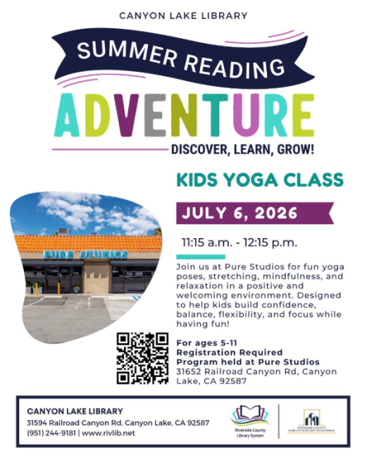 Canyon Lake Kids Yoga Class