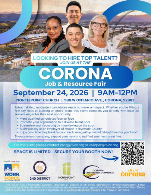 Corona Job and Resource Fair