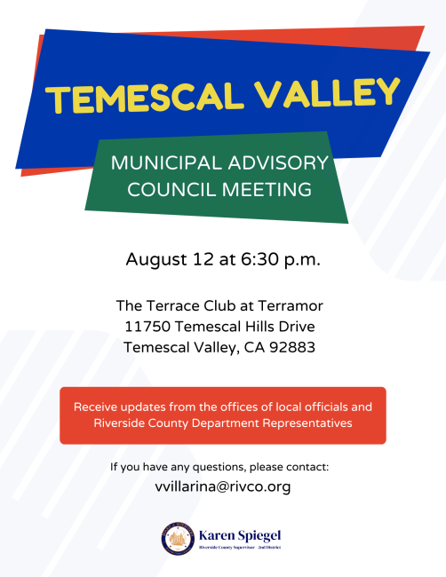 Temescal Valley MAC August 2026