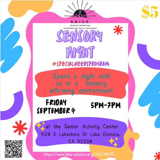 Lake elsinore sensory night 
