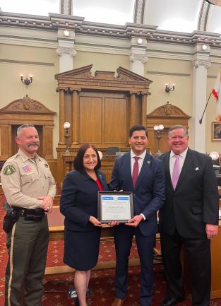 Supervisor Spiegel with Sheriff Chad Bianco, Congressman Ken Calvert and Assemblyman Bill Essayli