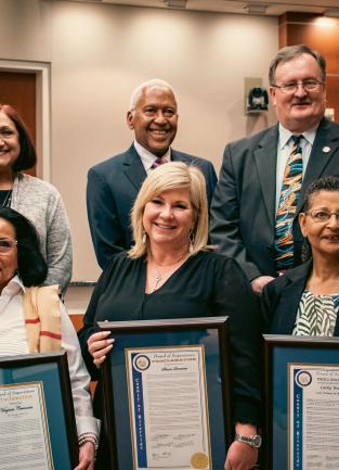 The Board of Supervisors with Award Recipients