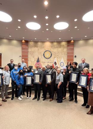 The Board of Supervisors with All 5 District Winners for Volunteer and Volunteer Organization of the Year